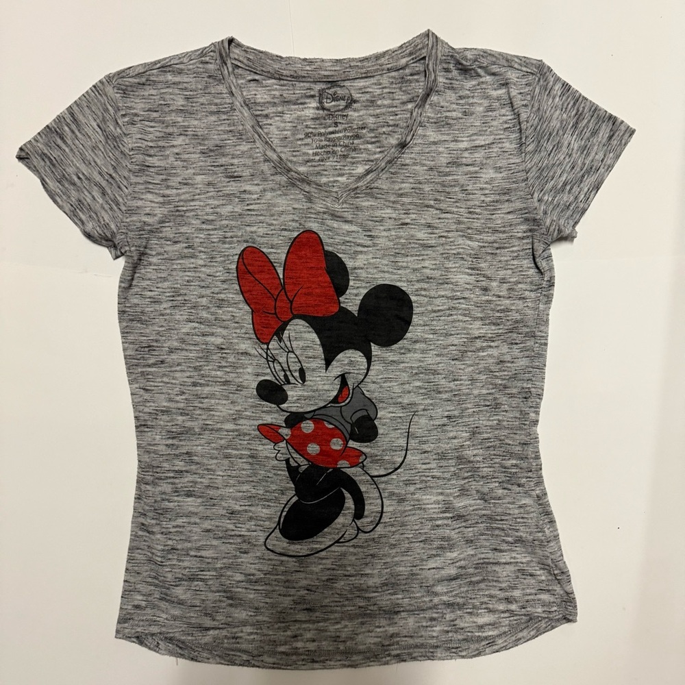 Disney Women Gray Minnie Mouse T-Shirt